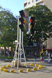 Sinaleiro gigante no centro de Itu